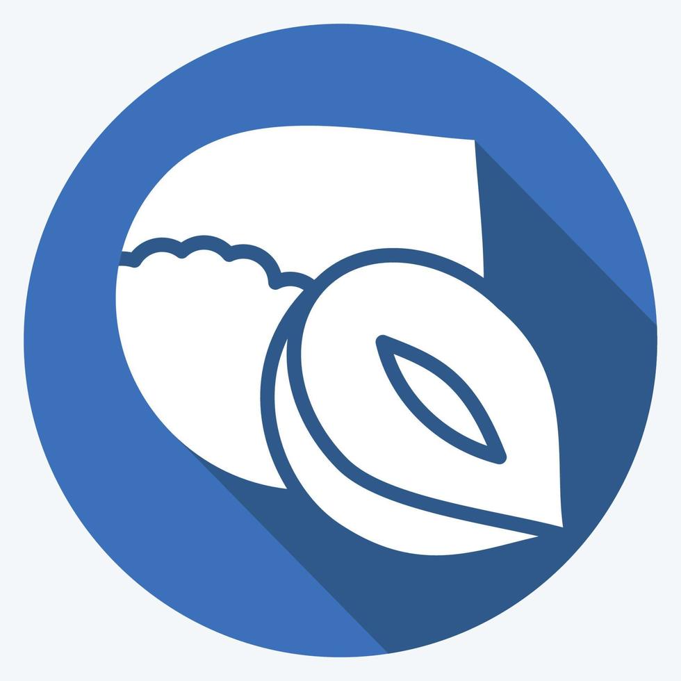 Icon Hazelnut. suitable for Nuts symbol. long shadow style. simple design editable. design template vector. simple illustration vector