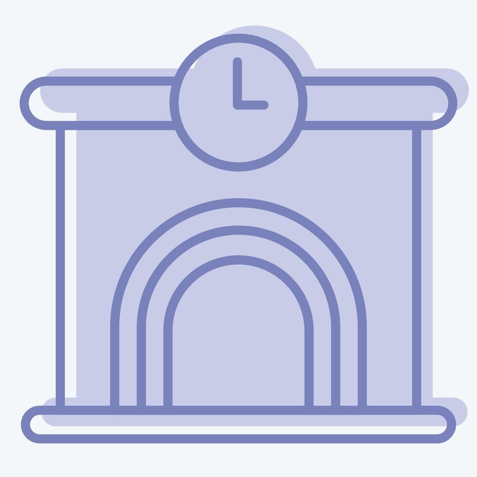 Icon Railway Station. suitable for education symbol. two tone style. simple design editable. design template vector. simple illustration vector