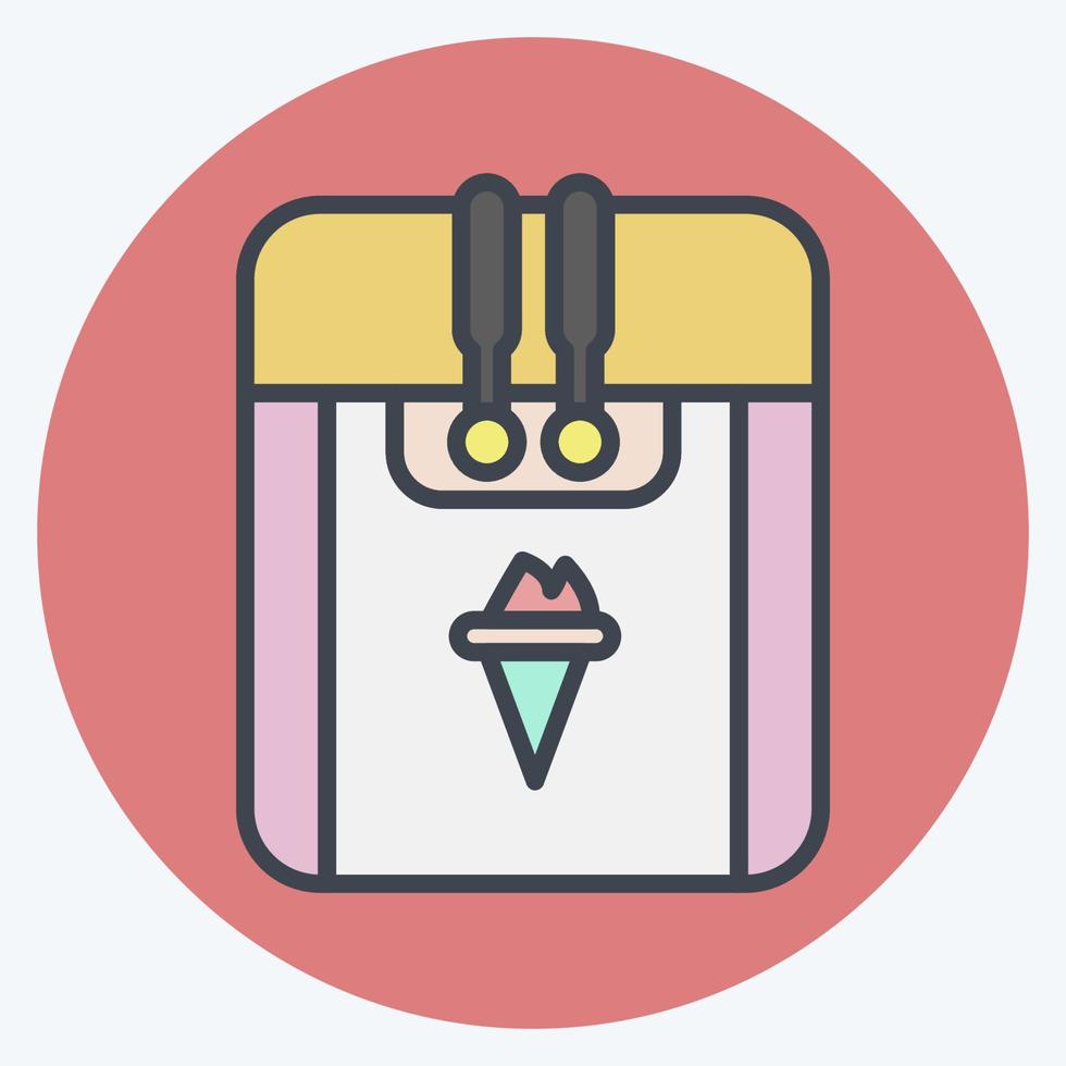 Icon Ice Cream Machine. suitable for Kitchen Appliances symbol. color mate style. simple design editable. design template vector. simple illustration vector
