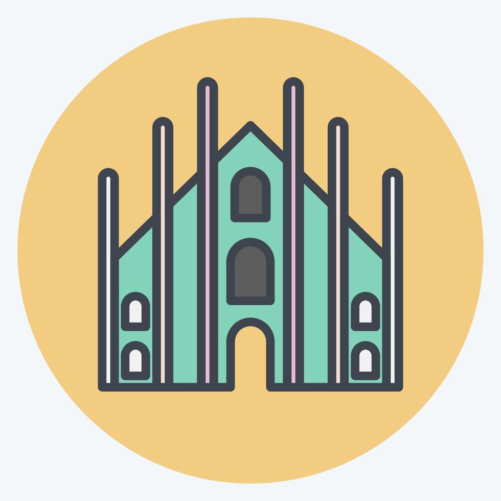 Icon Milan. suitable for education symbol. color mate style. simple design editable. design template vector. simple illustration vector