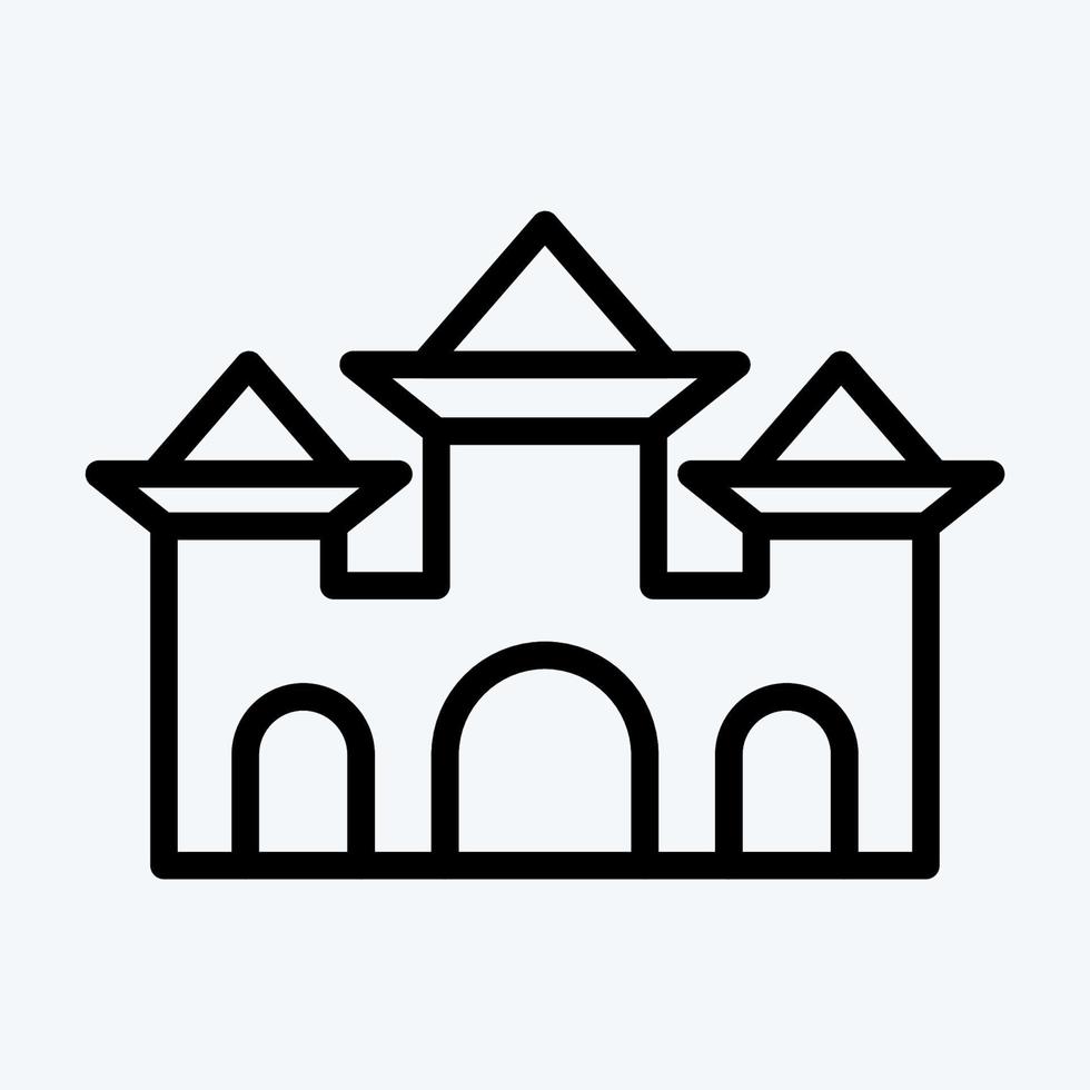 castillo de iconos. adecuado para el símbolo de halloween. estilo de línea diseño simple editable. vector de plantilla de diseño. ilustración sencilla