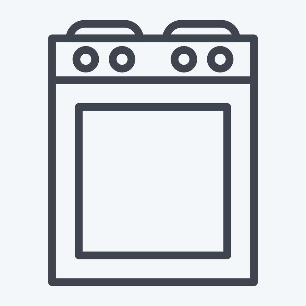 Icon Stove. suitable for Kitchen Appliances symbol. line style. simple design editable. design template vector. simple illustration vector