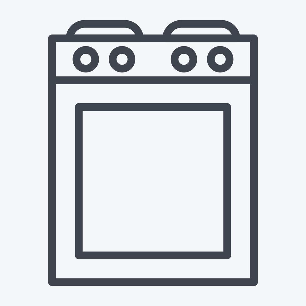 Icon Stove. suitable for Kitchen Appliances symbol. line style. simple design editable. design template vector. simple illustration vector