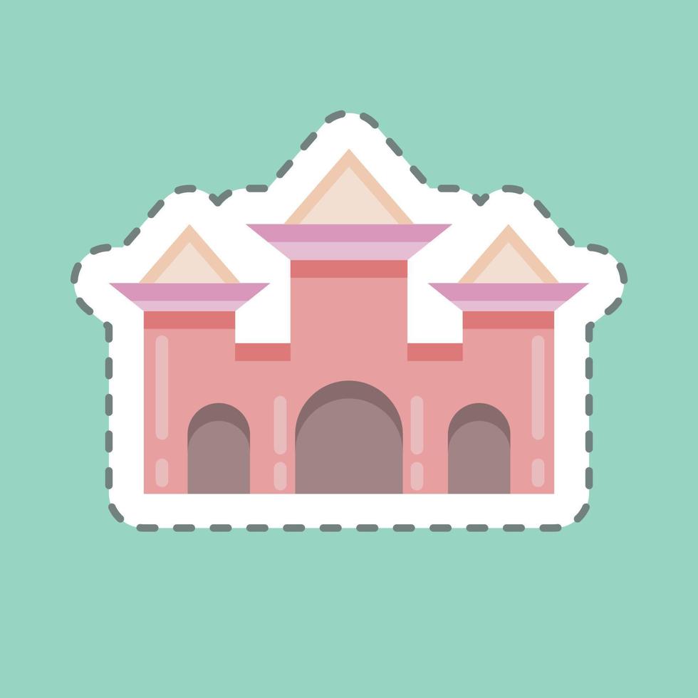 Sticker line cut Castle. suitable for Halloween symbol. simple design editable. design template vector. simple illustration vector