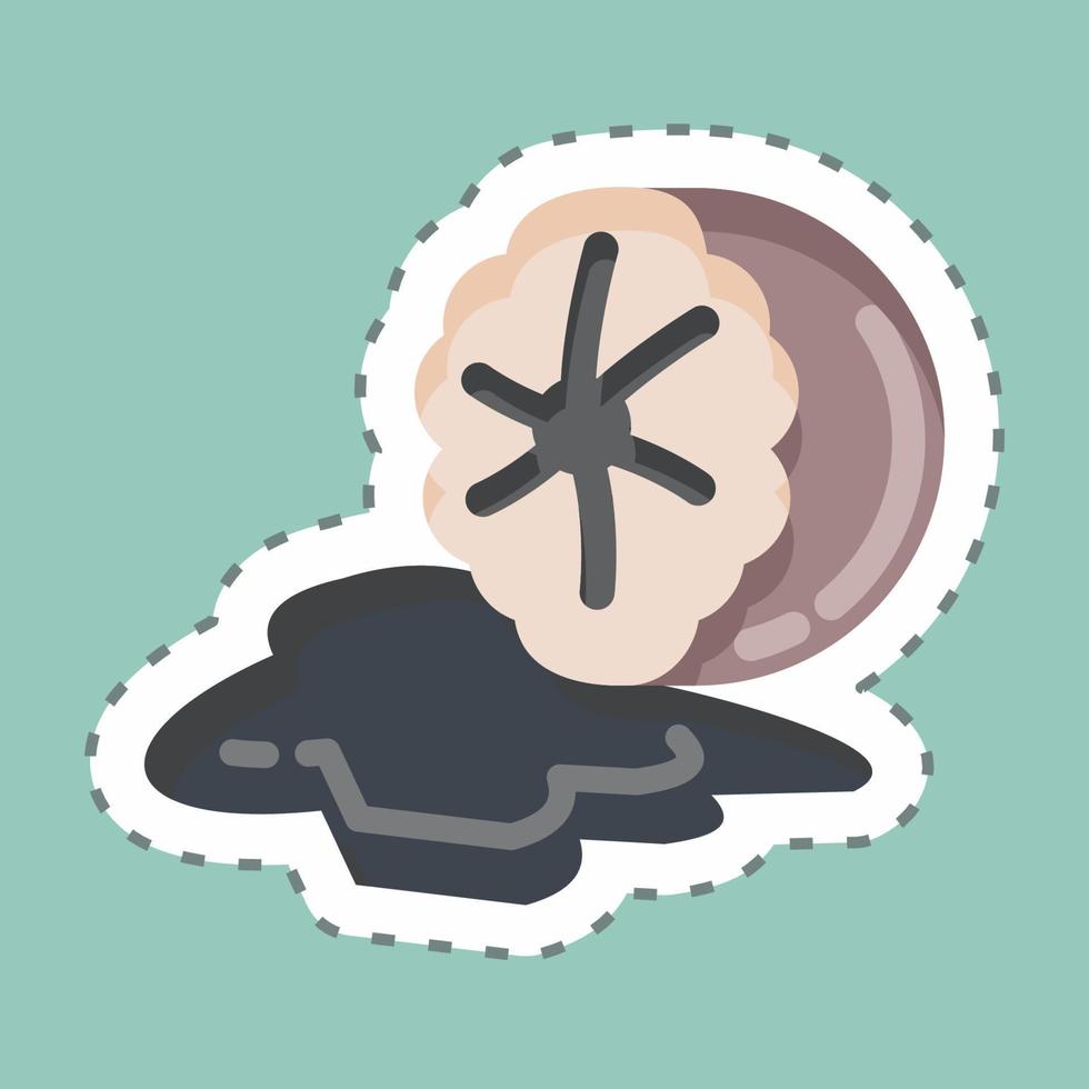 Sticker line cut Nutmeg. suitable for Nuts symbol. simple design editable. design template vector. simple illustration vector