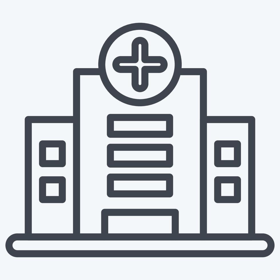 Icon Hospital. suitable for education symbol. line style. simple design editable. design template vector. simple illustration vector