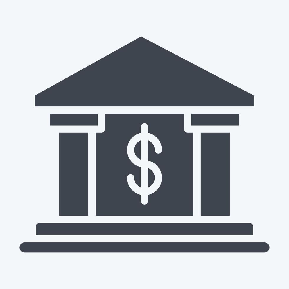 Icon Bank. suitable for education symbol. glyph style. simple design editable. design template vector. simple illustration vector