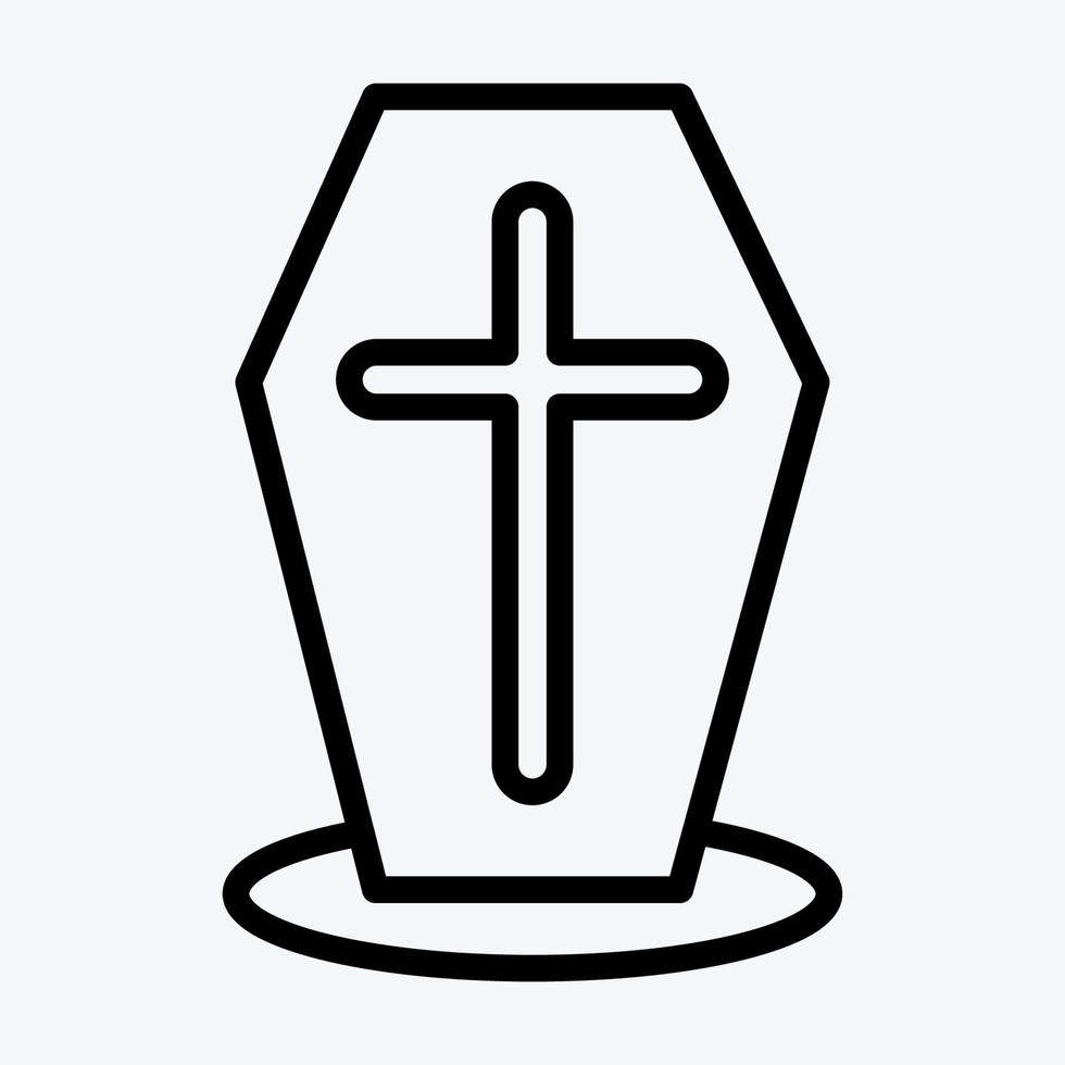 Icon Coffin. suitable for Halloween symbol. line style. simple design editable. design template vector. simple illustration vector