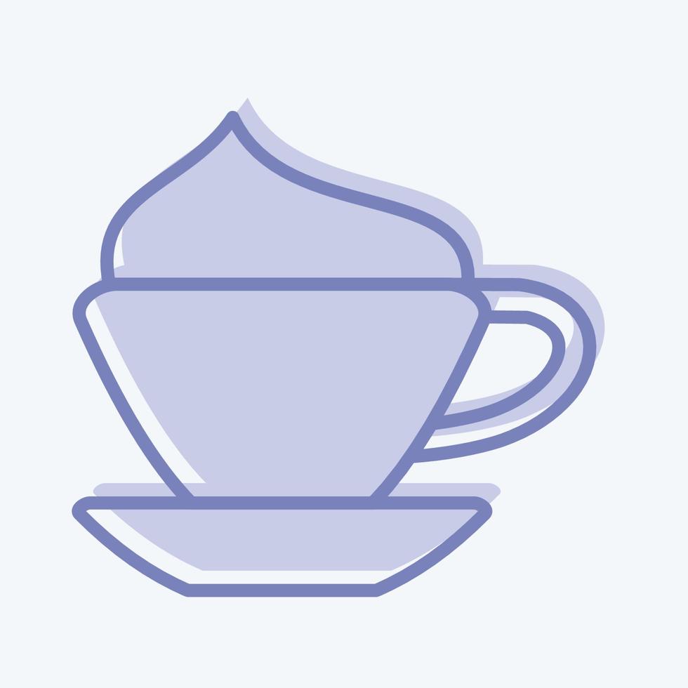 Icon Cappucino. suitable for education symbol. two tone style. simple design editable. design template vector. simple illustration vector