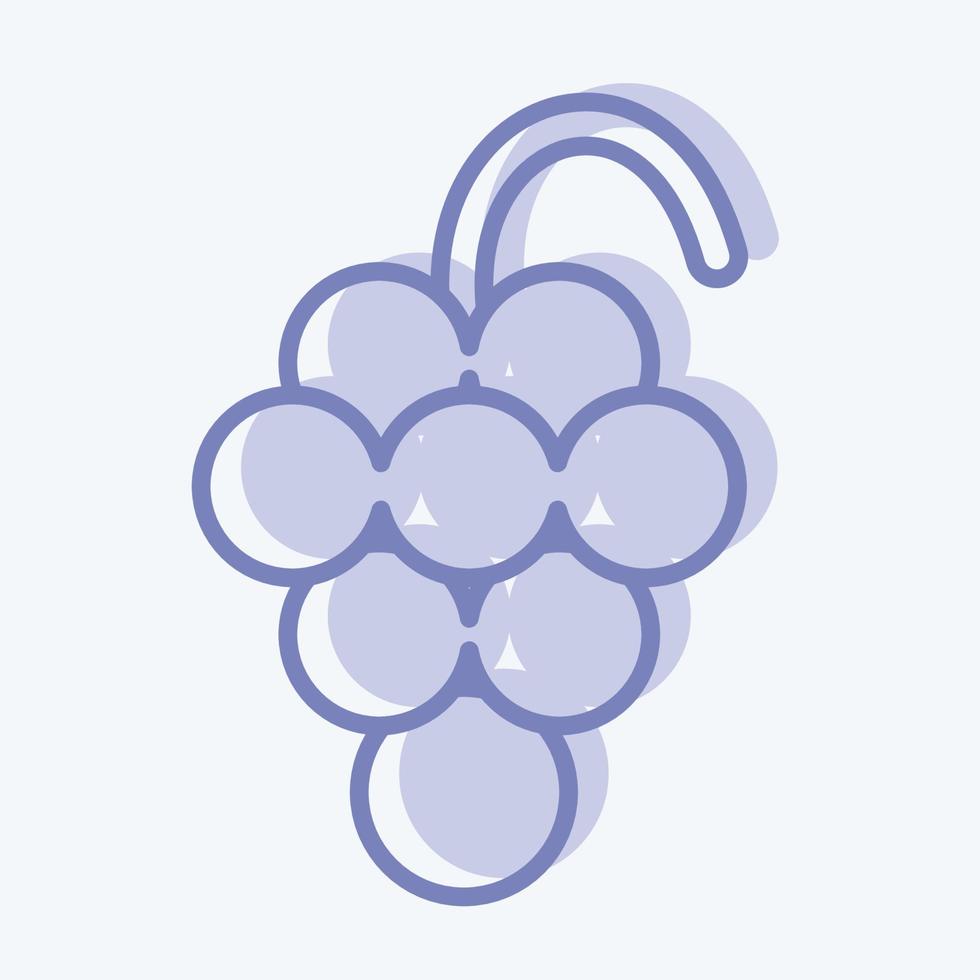 icono de uva. adecuado para el símbolo de la educación. estilo de dos tonos. diseño simple editable. vector de plantilla de diseño. ilustración sencilla