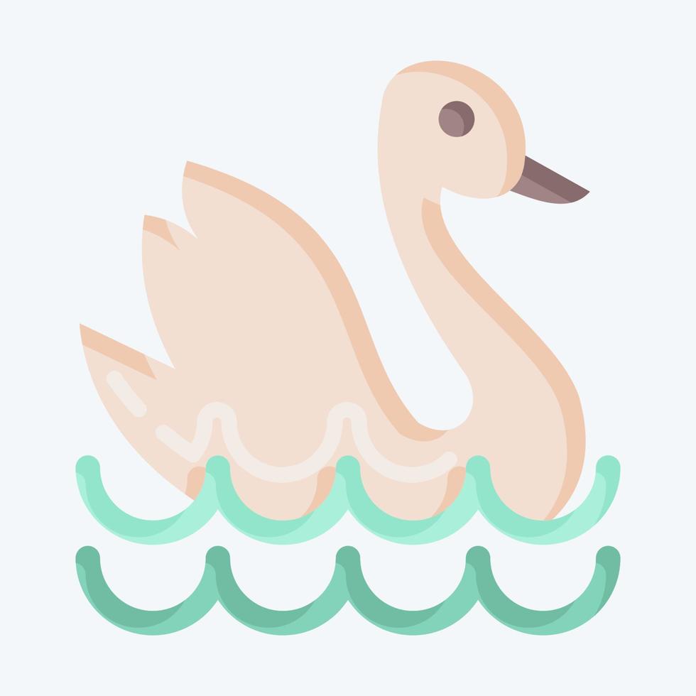 Icon Swan. suitable for education symbol. flat style. simple design editable. design template vector. simple illustration vector