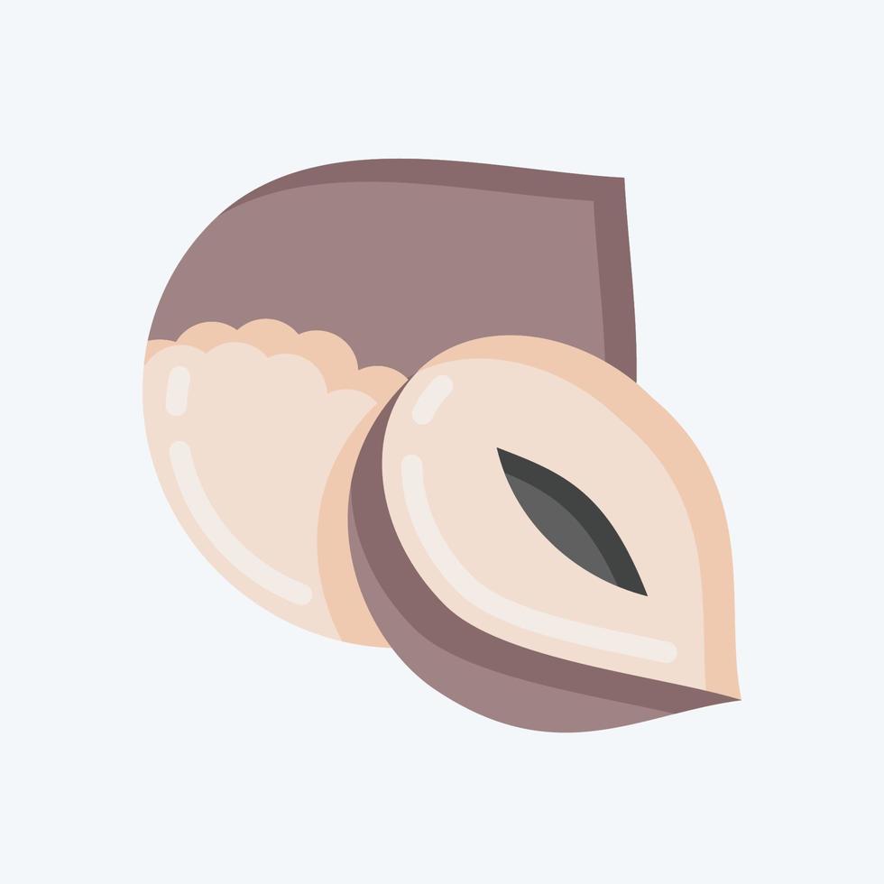 Icon Hazelnut. suitable for Nuts symbol. flat style. simple design editable. design template vector. simple illustration vector