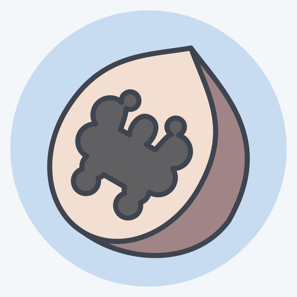 Icon Walnut. suitable for Nuts symbol. color mate style. simple design editable. design template vector. simple illustration vector