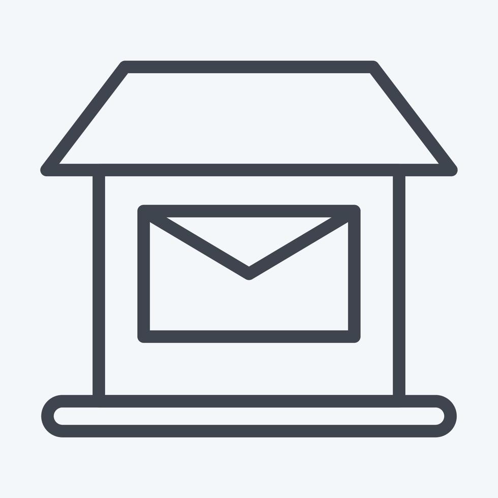 Icon Post Office. suitable for education symbol. line style. simple design editable. design template vector. simple illustration vector