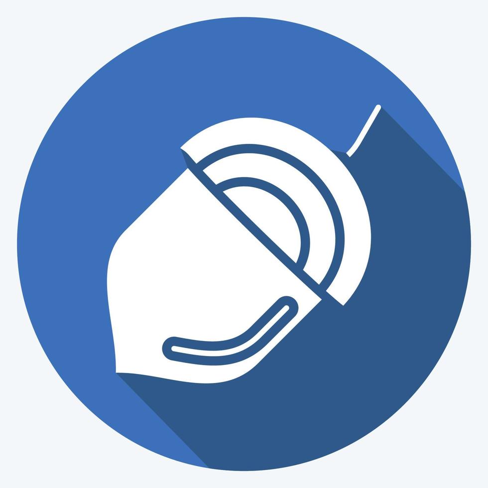 Icon Acorn. suitable for Nuts symbol. long shadow style. simple design editable. design template vector. simple illustration vector