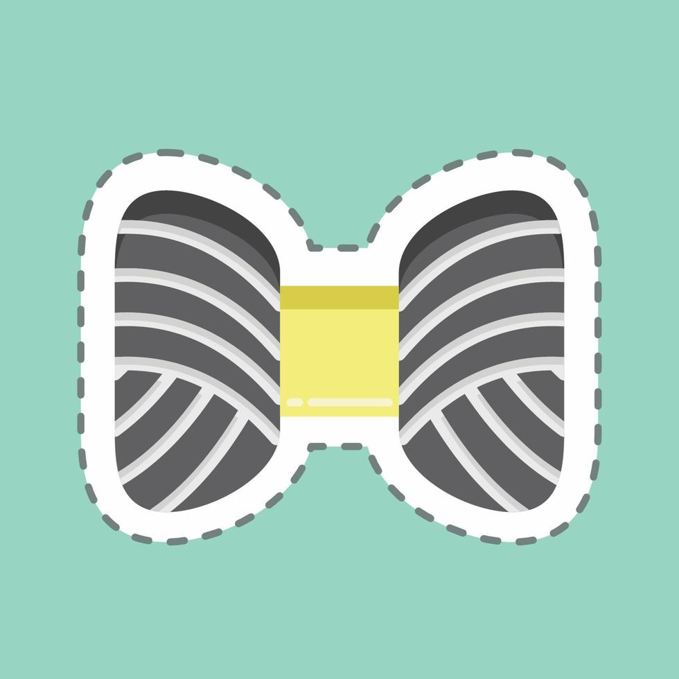 Sticker line cut Skein Of Yarn. suitable for education symbol. simple design editable. design template vector. simple illustration vector