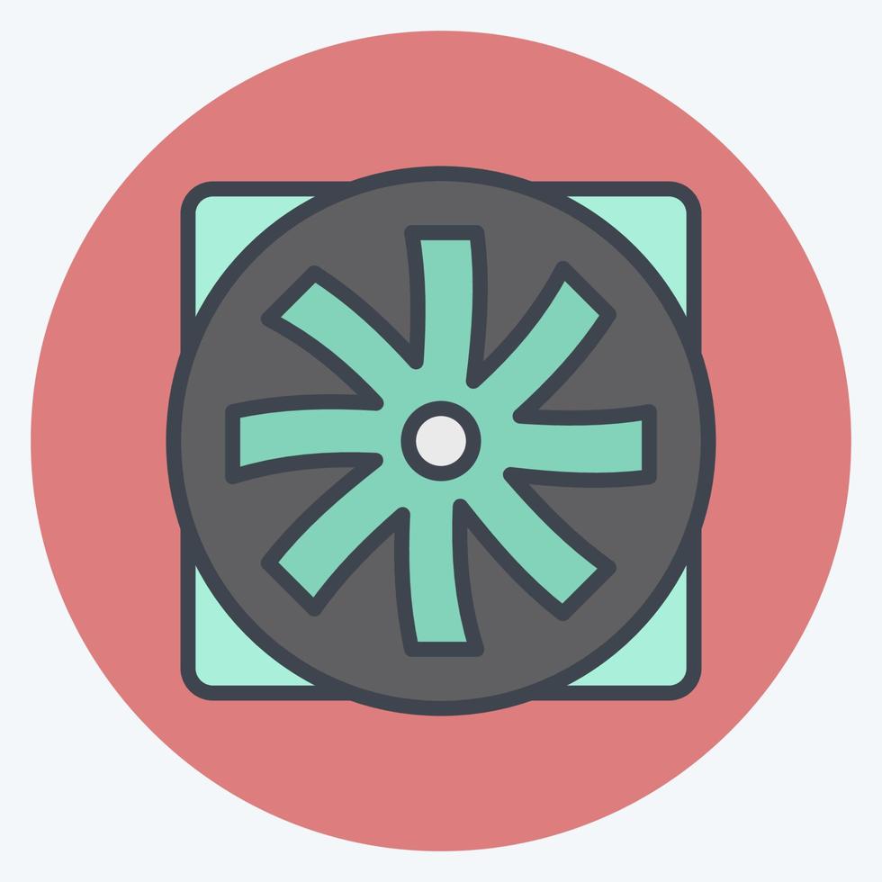 Icon Fan. suitable for Computer Components symbol. color mate style. simple design editable. design template vector. simple illustration vector