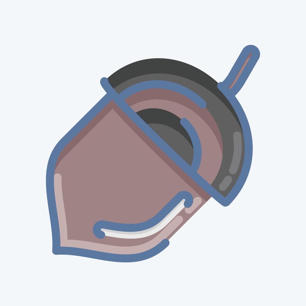 Icon Acorn. suitable for Nuts symbol. doodle style. simple design editable. design template vector. simple illustration vector