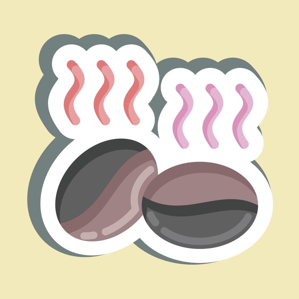 Sticker Coffee Beans. suitable for Nuts symbol. simple design editable. design template vector. simple illustration vector