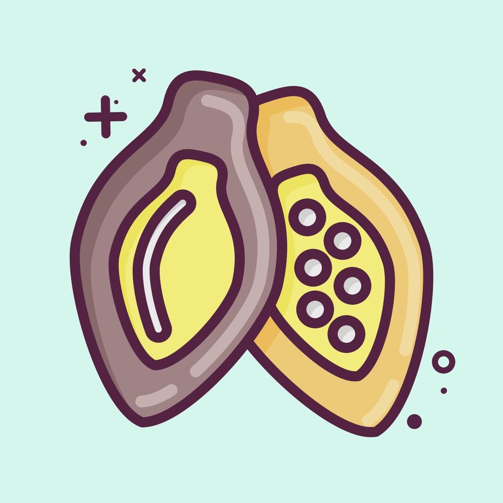 Icon Cacao Pod. suitable for Nuts symbol. MBE style. simple design editable. design template vector. simple illustration vector