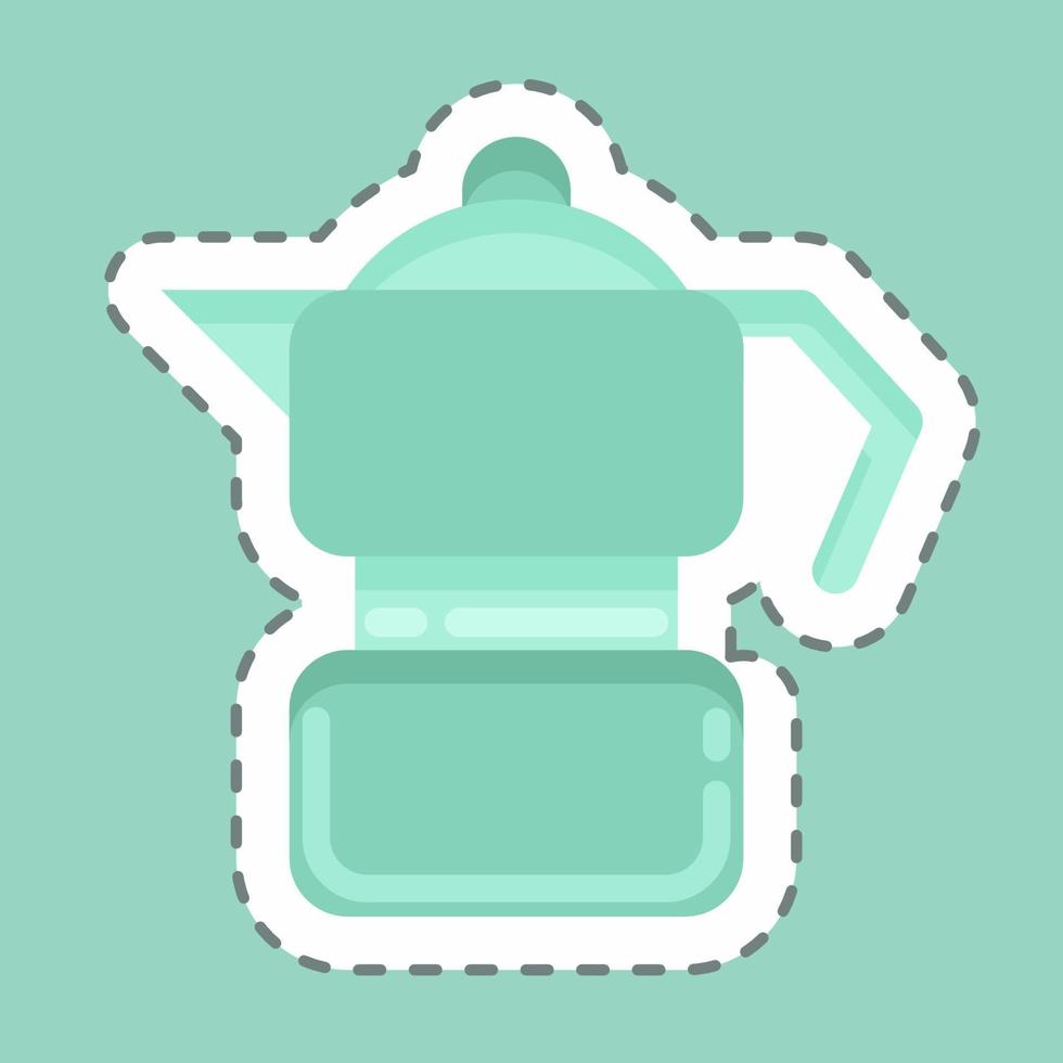 Sticker line cut Moka Pot. suitable for education symbol. simple design editable. design template vector. simple illustration vector