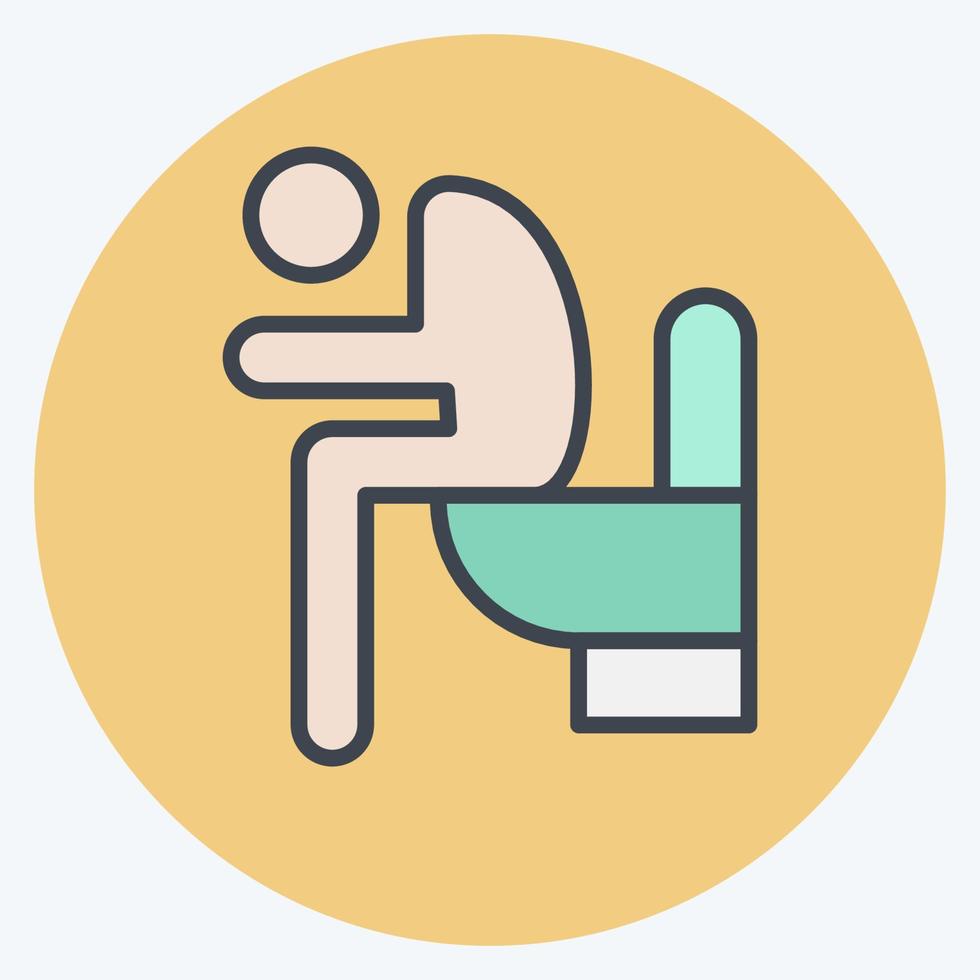 Icon Diarrhea. suitable for flu symbol. color mate style. simple design editable. design template vector. simple illustration vector