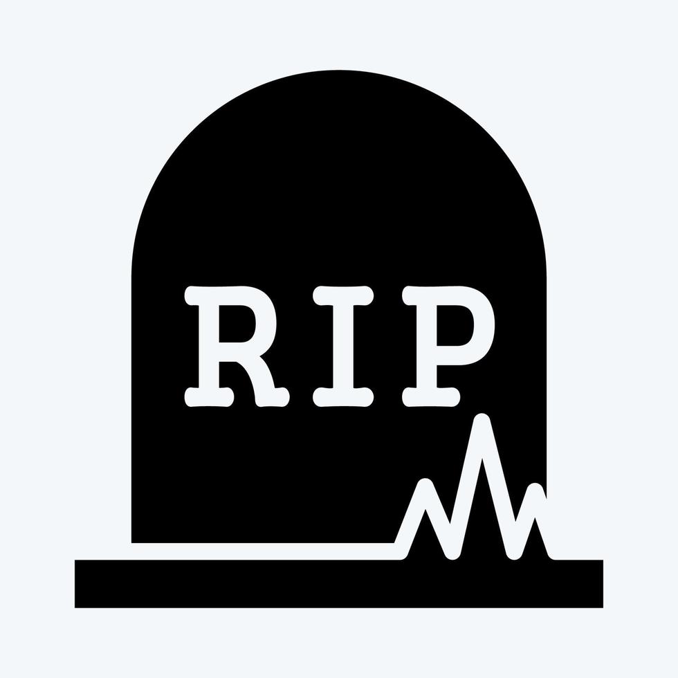 Icon Grave. suitable for Halloween symbol. glyph style. simple design editable. design template vector. simple illustration vector