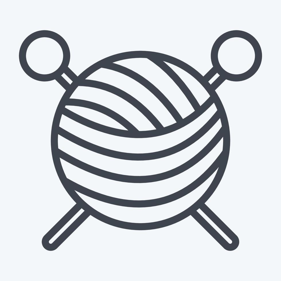 Icon Knitting. suitable for education symbol. line style. simple design editable. design template vector. simple illustration vector