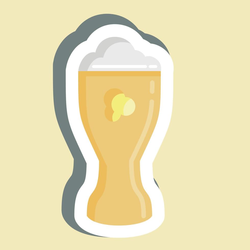 cerveza de pegatina. adecuado para el símbolo de la educación. diseño simple editable. vector de plantilla de diseño. ilustración sencilla