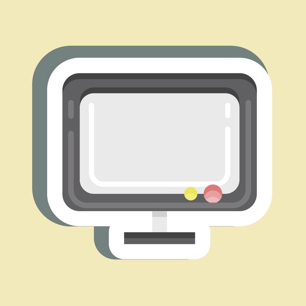 Sticker Monitor. suitable for Computer Components symbol. simple design editable. design template vector. simple illustration vector