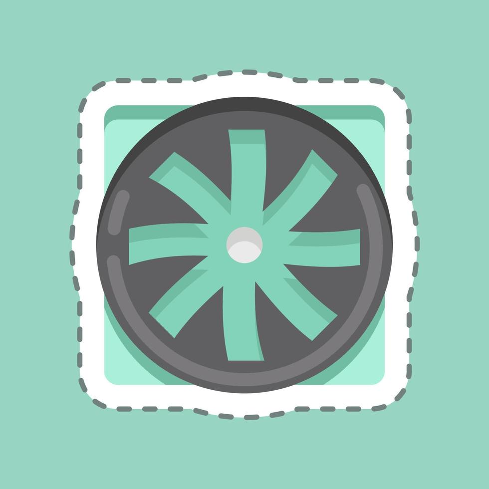 Sticker line cut Fan. suitable for Computer Components symbol. simple design editable. design template vector. simple illustration vector