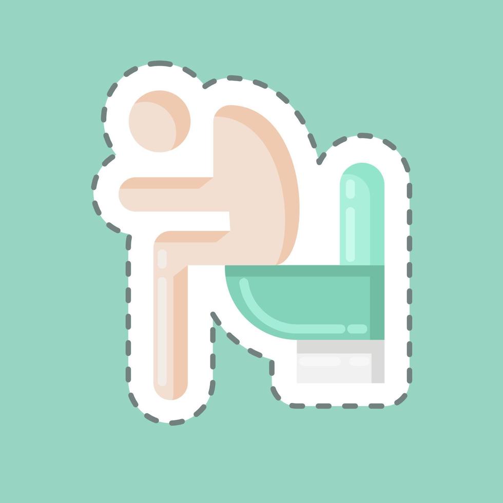 Sticker line cut Diarrhea. suitable for flu symbol. simple design editable. design template vector. simple illustration vector