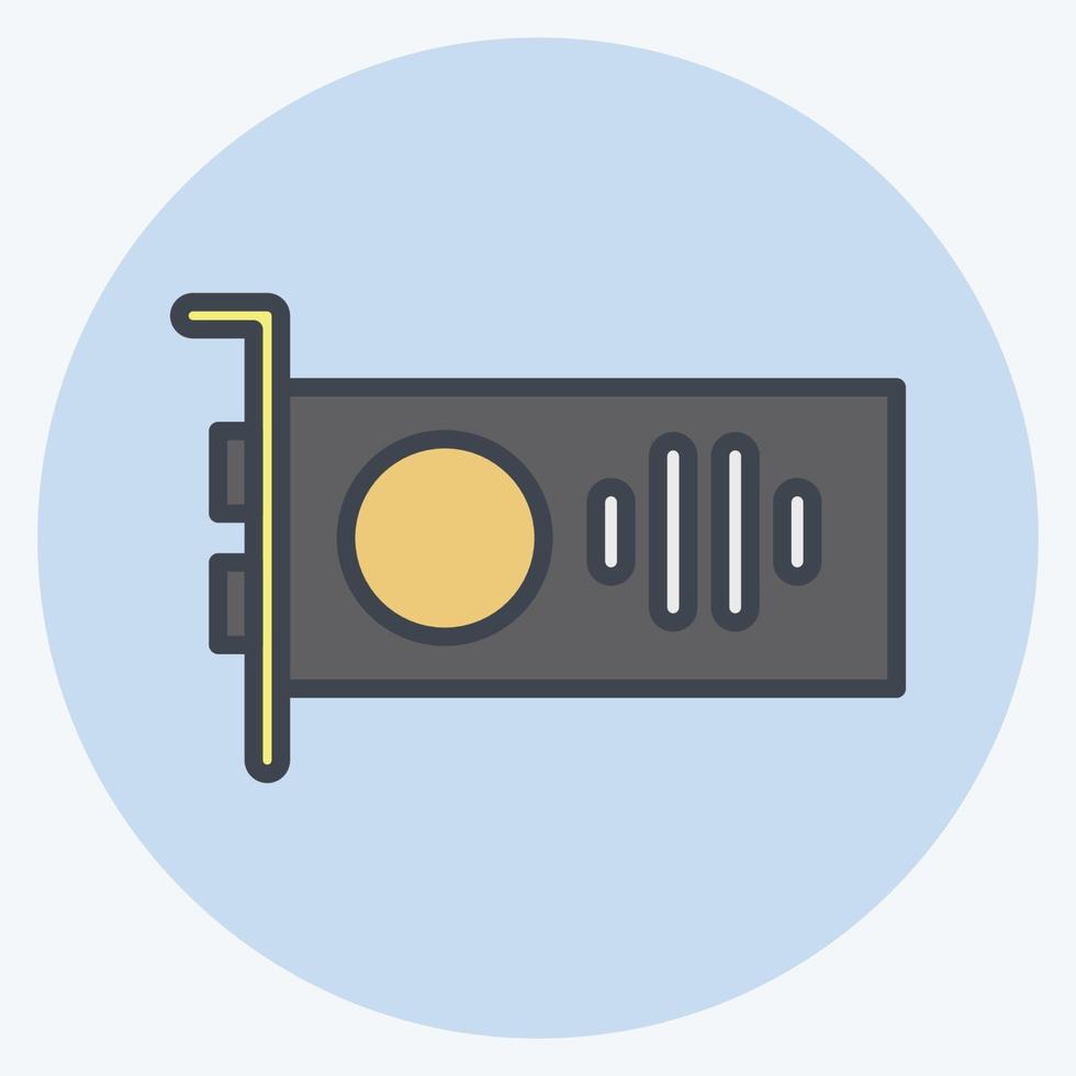 Icon GPU. suitable for Computer Components symbol. color mate style. simple design editable. design template vector. simple illustration vector