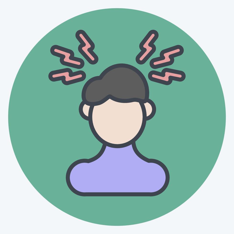 Icon Headaches. suitable for flu symbol. color mate style. simple design editable. design template vector. simple illustration vector