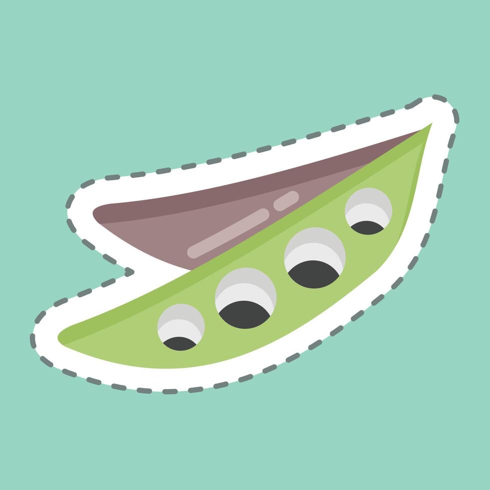 Sticker line cut Peas. suitable for Nuts symbol. simple design editable. design template vector. simple illustration vector