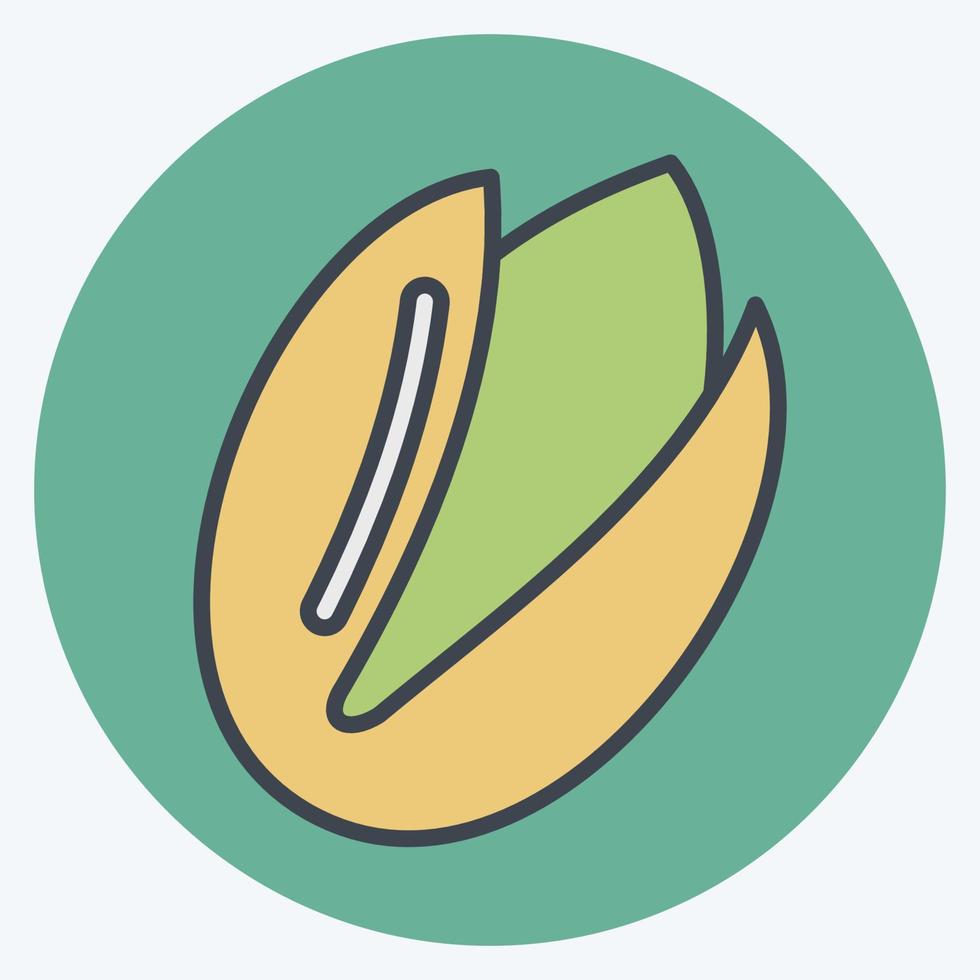 icono de pistacho. adecuado para el símbolo de las nueces. estilo compañero de color. diseño simple editable. vector de plantilla de diseño. ilustración sencilla