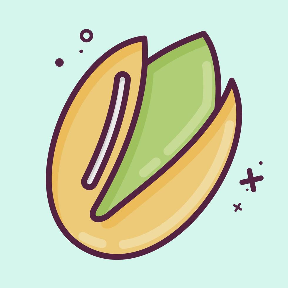 icono de pistacho. adecuado para el símbolo de las nueces. estilo mbe. diseño simple editable. vector de plantilla de diseño. ilustración sencilla