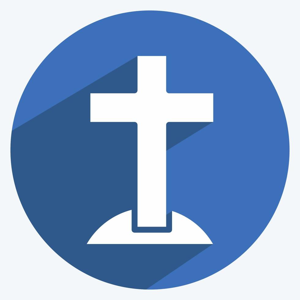 Icon Cross. suitable for Halloween symbol. long shadow style. simple design editable. design template vector. simple illustration vector