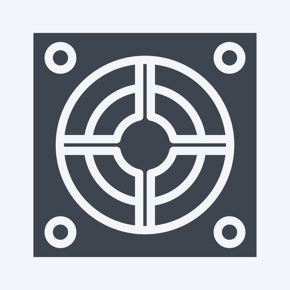 Icon Power Supply. suitable for Computer Components symbol. glyph style. simple design editable. design template vector. simple illustration vector