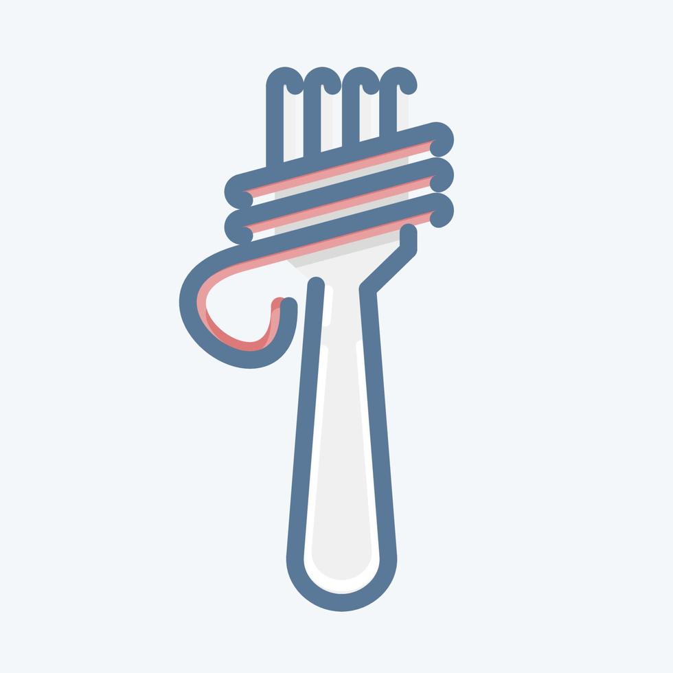 Icon Pasta. suitable for education symbol. doodle style. simple design editable. design template vector. simple illustration vector