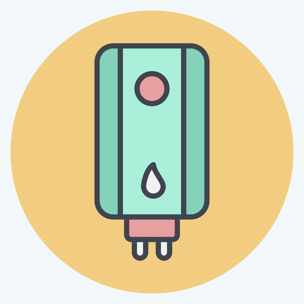 icono de calentador de agua. adecuado para el símbolo de electrodomésticos de cocina. estilo compañero de color. diseño simple editable. vector de plantilla de diseño. ilustración sencilla