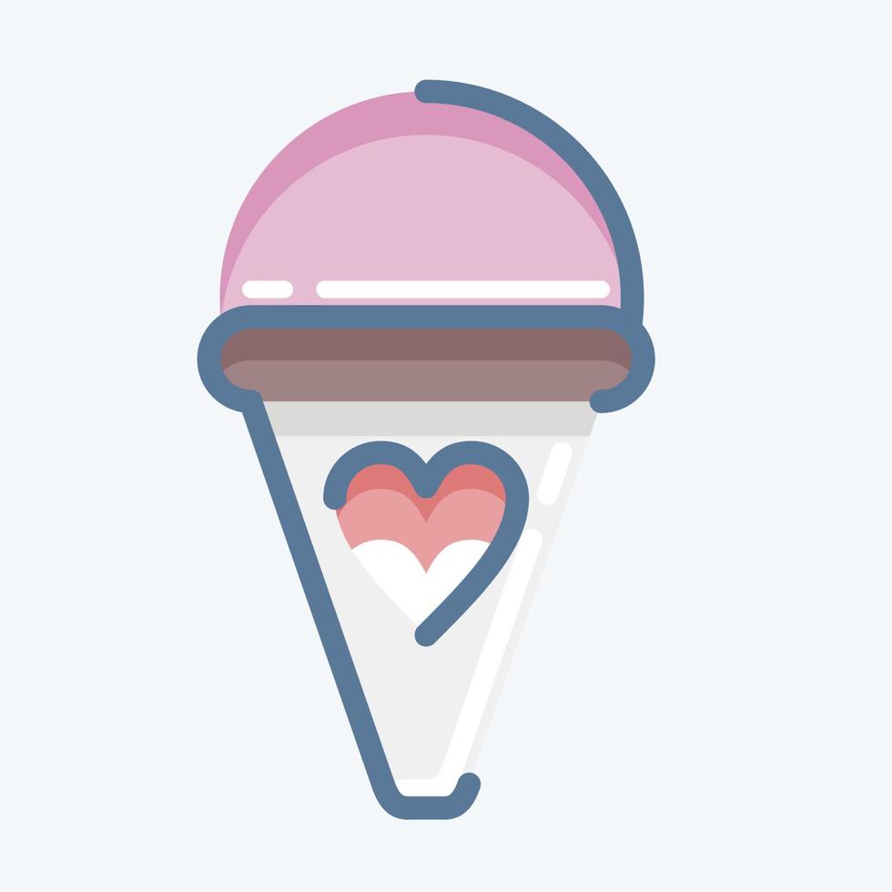 Icon Ice Cream. suitable for education symbol. doodle style. simple design editable. design template vector. simple illustration vector