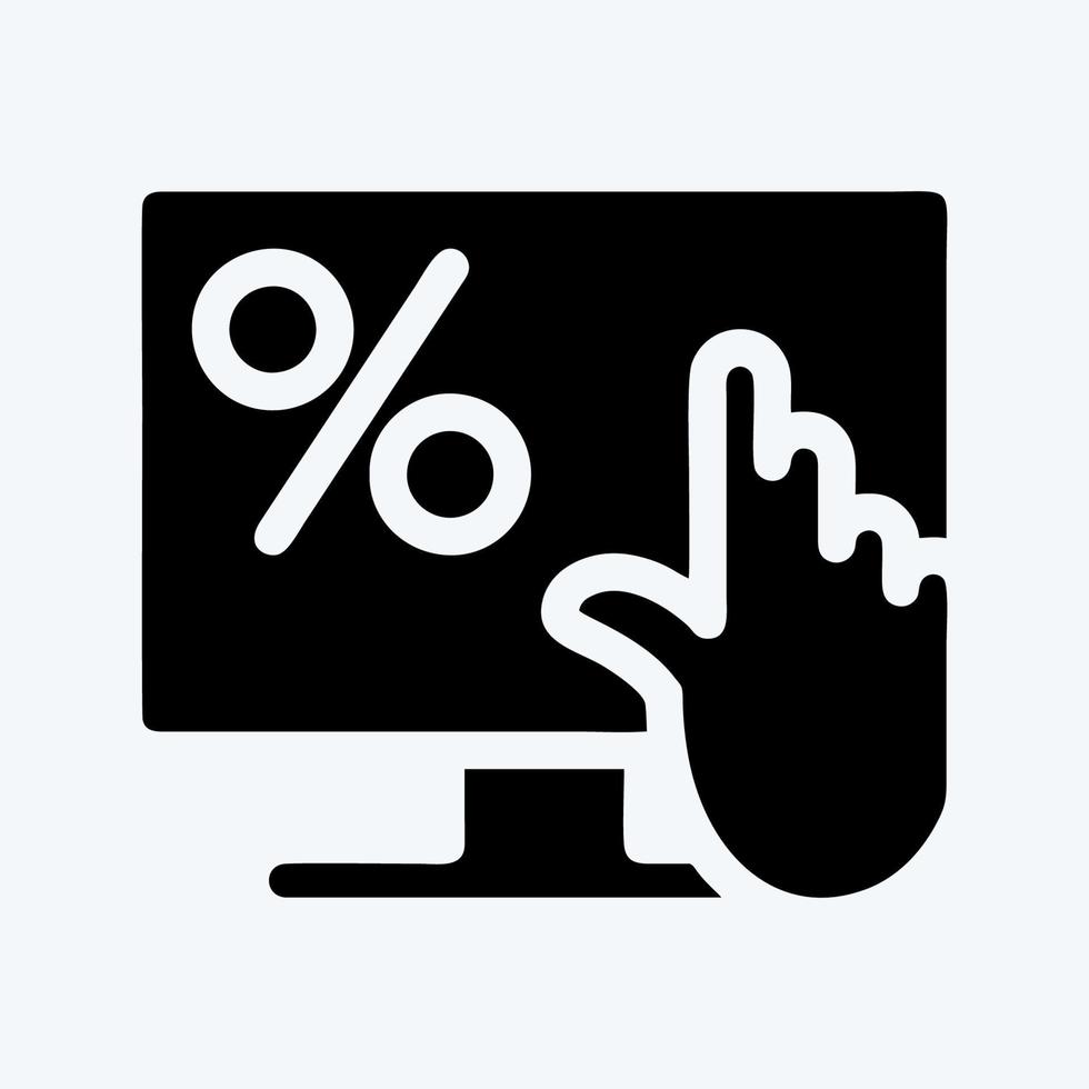Icon Online Loan. suitable for education symbol. glyph style. simple design editable. design template vector. simple illustration vector