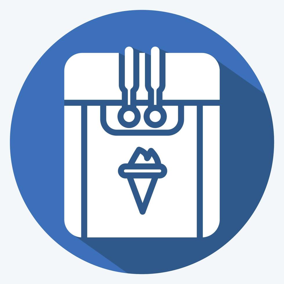 Icon Ice Cream Machine. suitable for Kitchen Appliances symbol. long shadow style. simple design editable. design template vector. simple illustration vector