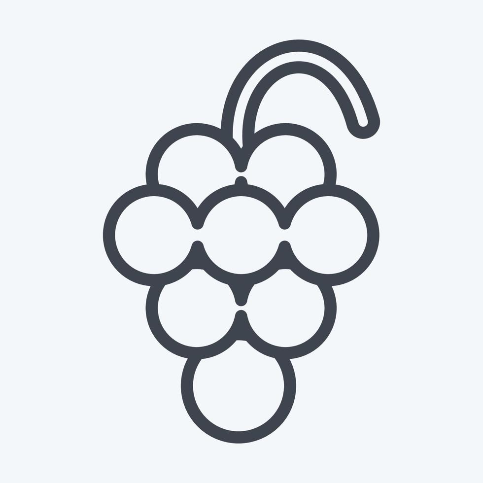 Icon Grape. suitable for education symbol. line style. simple design editable. design template vector. simple illustration vector