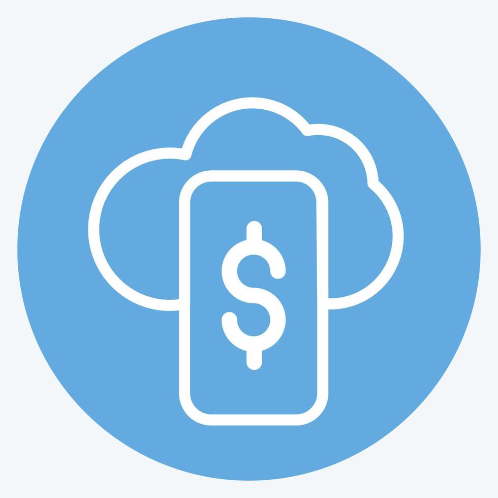 Icon Digital Wallet. suitable for education symbol. blue eyes style. simple design editable. design template vector. simple illustration vector
