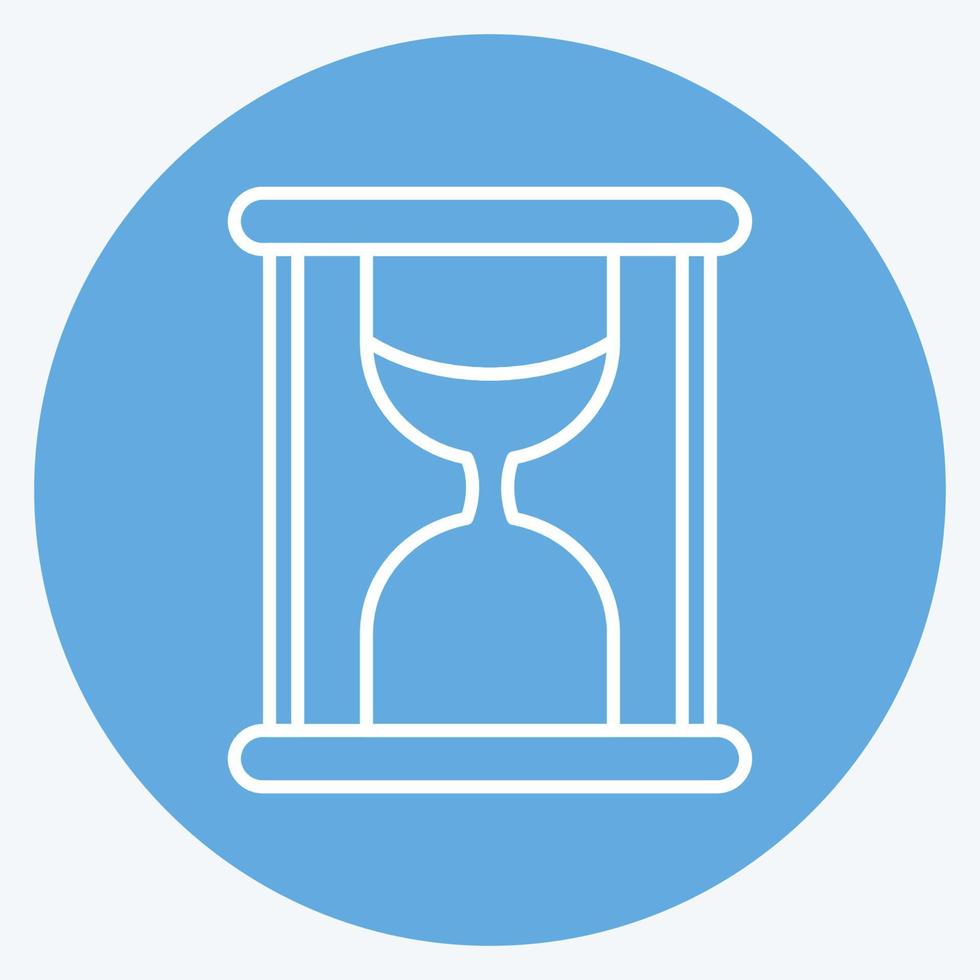 icono de reloj de arena. adecuado para el símbolo de la educación. estilo de ojos azules. diseño simple editable. vector de plantilla de diseño. ilustración sencilla