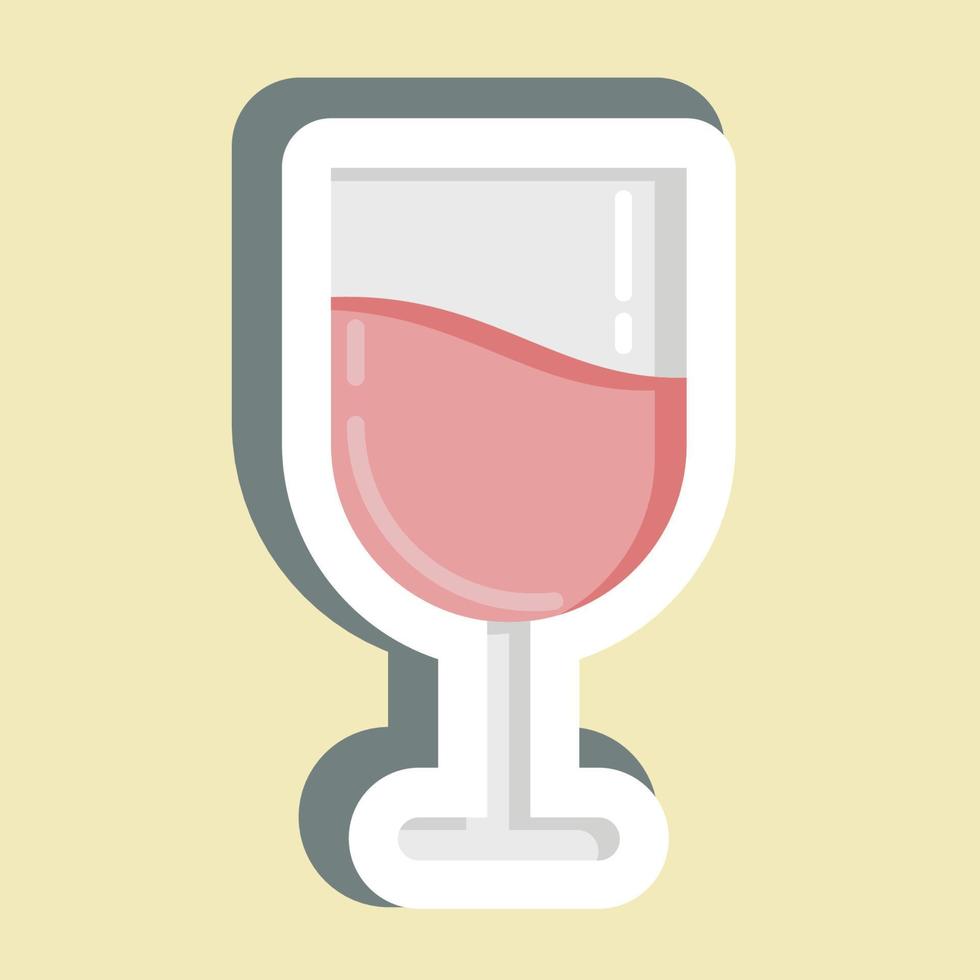 Sticker Wine. suitable for education symbol. simple design editable. design template vector. simple illustration vector