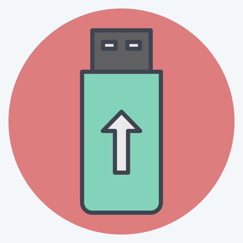 Icon Flashdisk. suitable for Computer Components symbol. color mate style. simple design editable. design template vector. simple illustration vector