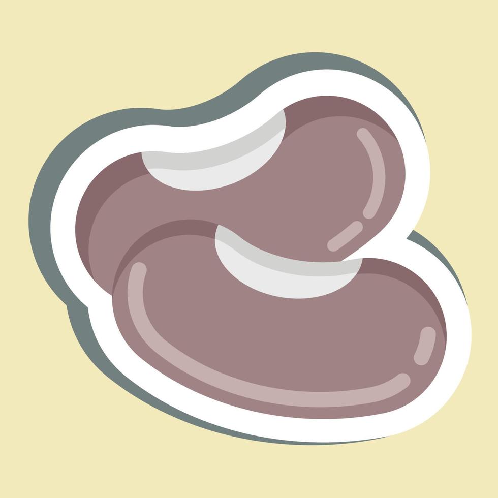 Sticker Kidney Beans. suitable for Nuts symbol. simple design editable. design template vector. simple illustration vector